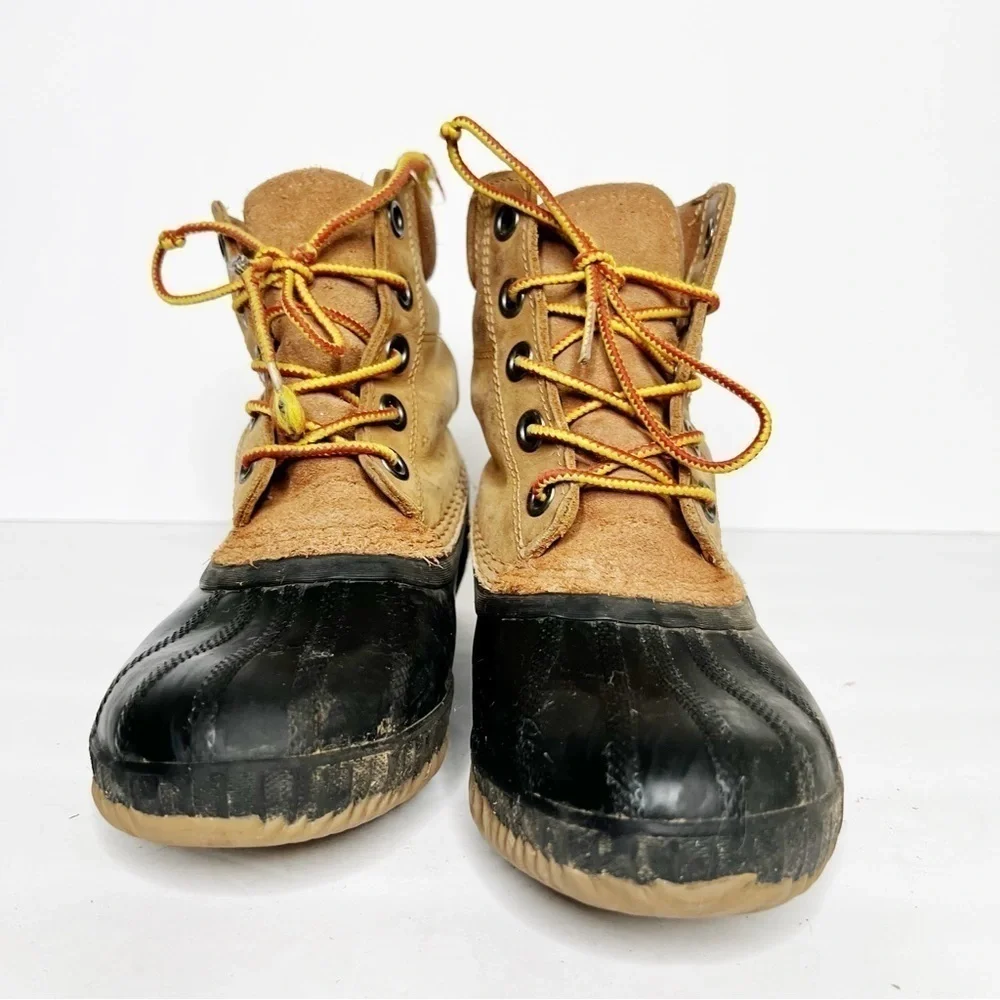 Sorel Youth Cheyanne Ii Lace Up Snow Boots Duck Boots Size 3 Girls Tan Black